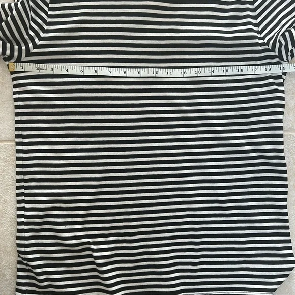 J. CREW NWT Black and white striped turtleneck size L 100% cotton - Picture 3 of 6